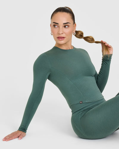 Mellowâ„¢ Soft Mid Long Sleeve Top | Iced Green