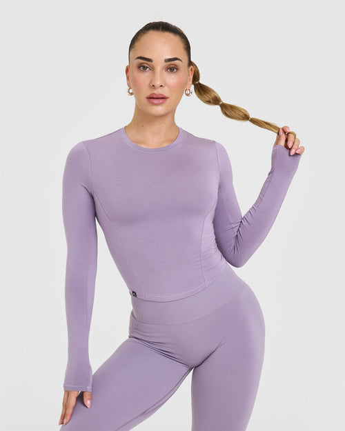 Oner Modal Mellowâ„¢ Soft Mid Long Sleeve Top | Soft Purple