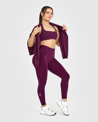 Effortless Seamless Leggings with White Logo | Ripe Fig