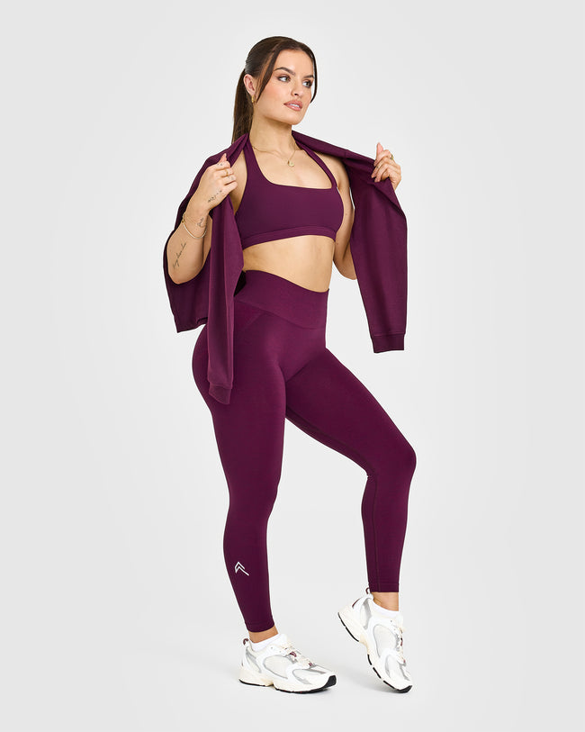 Effortless Seamless Leggings with White Logo | Ripe Fig