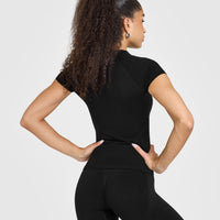 Go To Seamless Fitted Top | Black