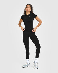 Go To Seamless Fitted Top | Black