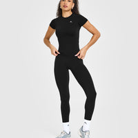 Go To Seamless Fitted Top | Black