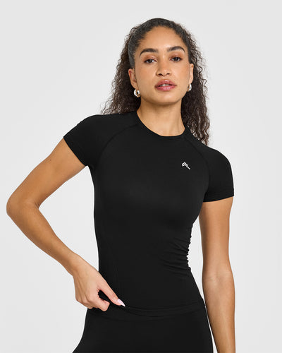 Go To Seamless Fitted Top | Black