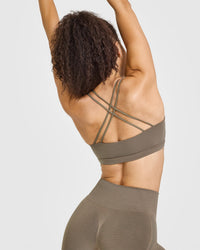 Everyday Cross Over Bralette | Moss Brown