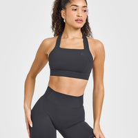 Timeless Wide Strap Sports Bra | Coal