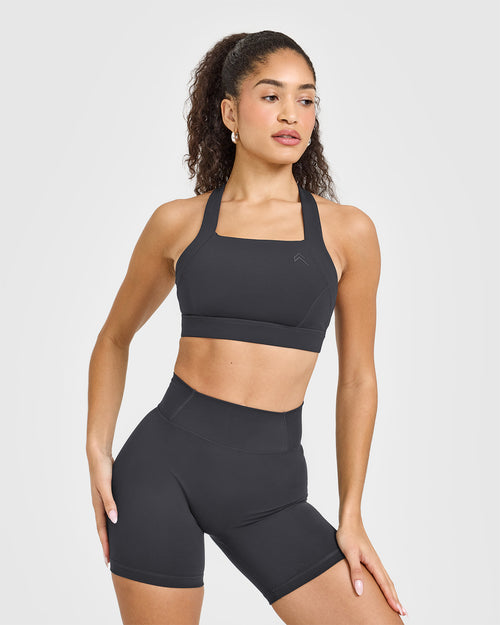 Oner Modal Timeless Wide Strap Sports Bra | Coal