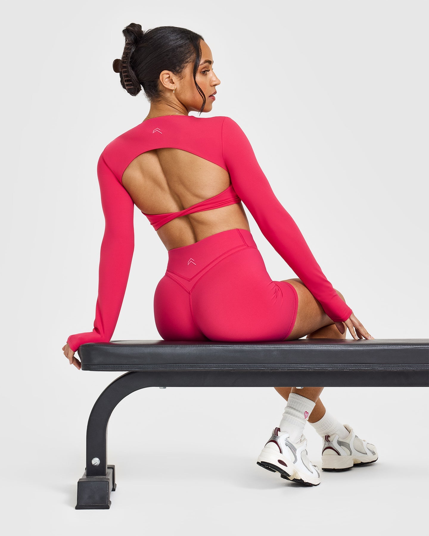 Unified Twist Front Long Sleeve Crop Top | Berry Bloom