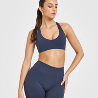 SoftMotion™ Bralette with White Logo | True Blue