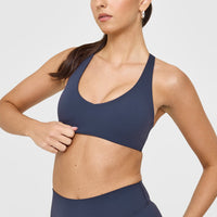 SoftMotion™ Bralette with White Logo | True Blue