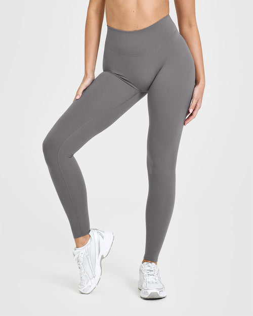 Oner Modal SoftMotion™ Leggings with White Logo | Ash Grey