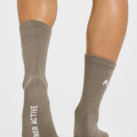 All Day Crew Socks 1 Pack | Moss Brown