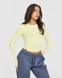 Mellow™ Soft Mid Long Sleeve Top | Pastel Yellow