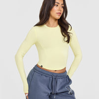 Mellow™ Soft Mid Long Sleeve Top | Pastel Yellow