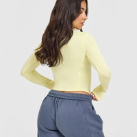 Mellow™ Soft Mid Long Sleeve Top | Pastel Yellow