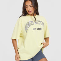 Oner Graphic Washed T-Shirt | Pastel Yellow