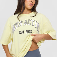 Oner Graphic Washed T-Shirt | Pastel Yellow