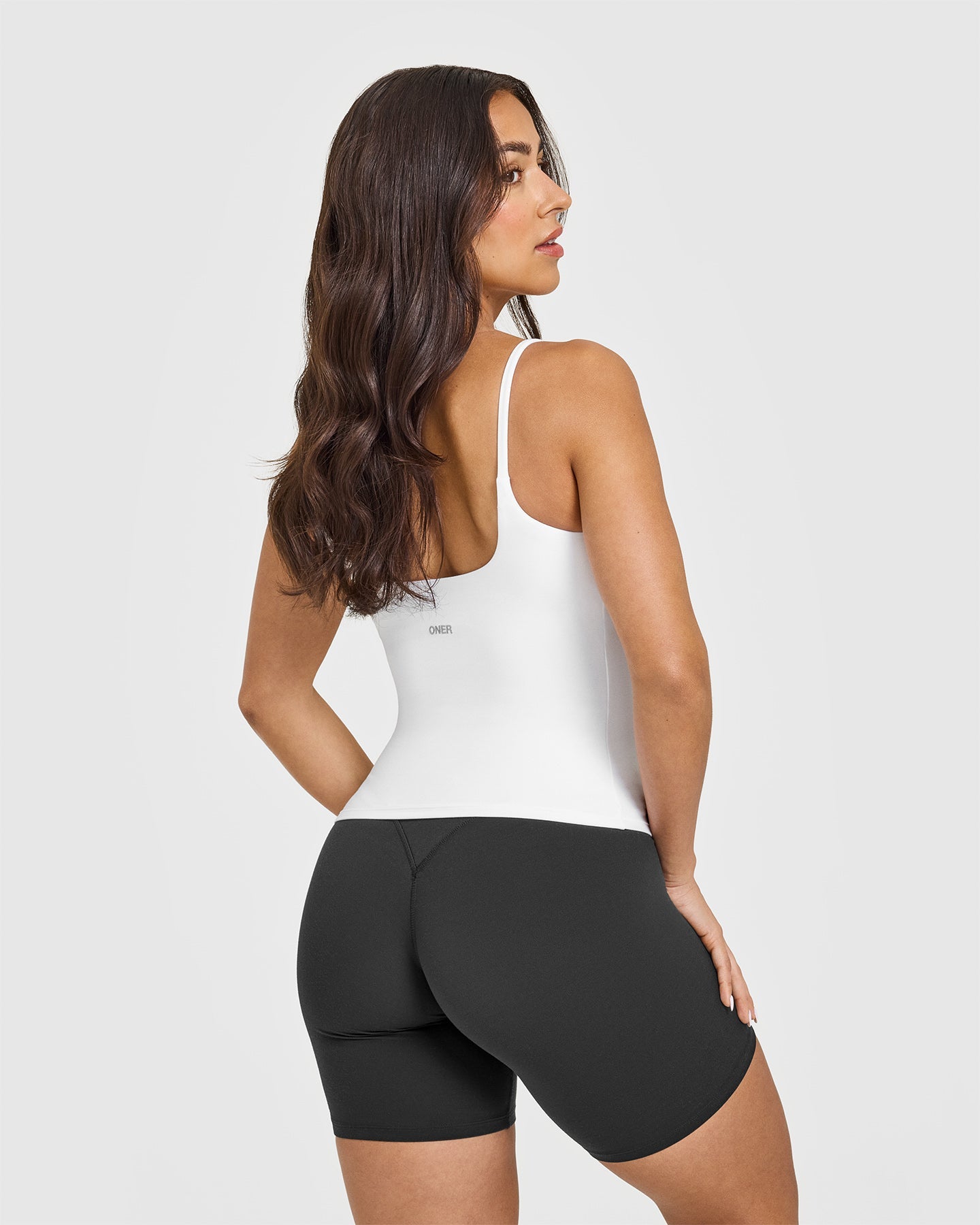 SoftMotion™ Strappy Vest with Built in Bra Shelf | White