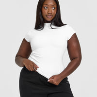 Mellow™ Rib Mock Neck T-Shirt | White