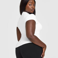 Mellow™ Rib Mock Neck T-Shirt | White