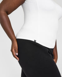 Mellow™ Rib Mock Neck T-Shirt | White