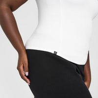 Mellow™ Rib Mock Neck T-Shirt | White