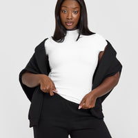 Mellow™ Rib Mock Neck T-Shirt | White