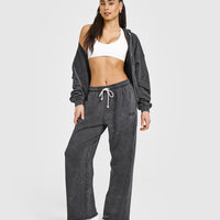 Raw Lounge Wide Leg Joggers | Coal