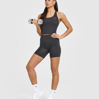 Timeless Square Neck Mid Vest | Coal