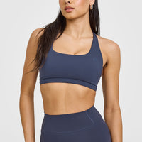 Timeless Square Neck Sports Bra | True Blue