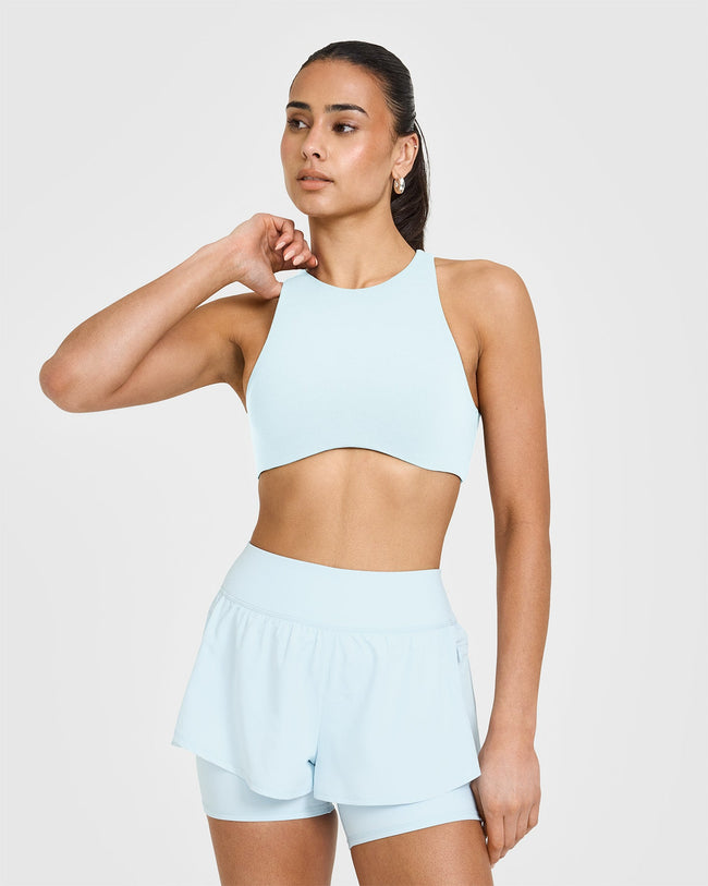 SoftMotion™ High Neck Sports Bra | Cloud Blue