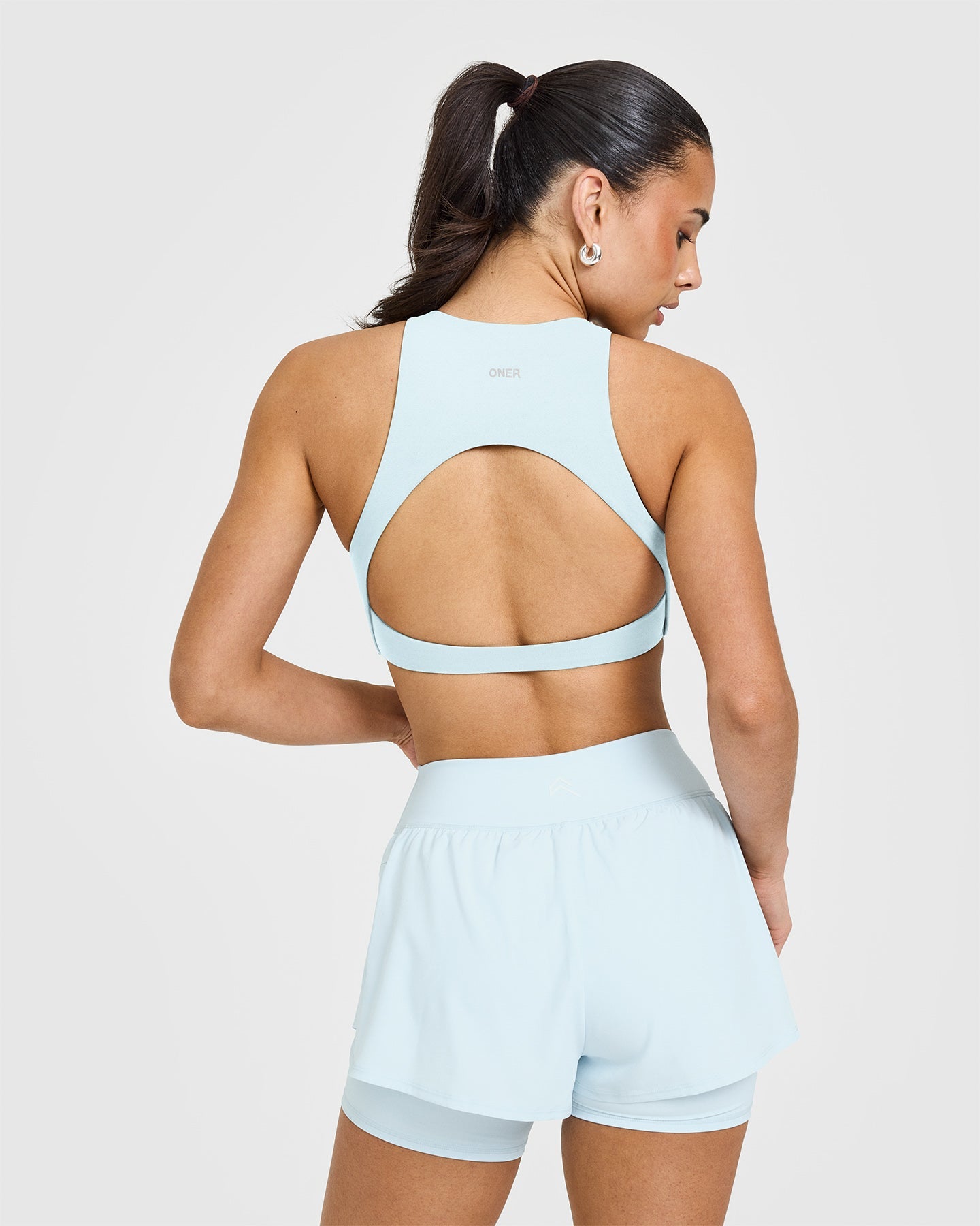 SoftMotion™ High Neck Sports Bra | Cloud Blue