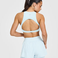 SoftMotion™ High Neck Sports Bra | Cloud Blue