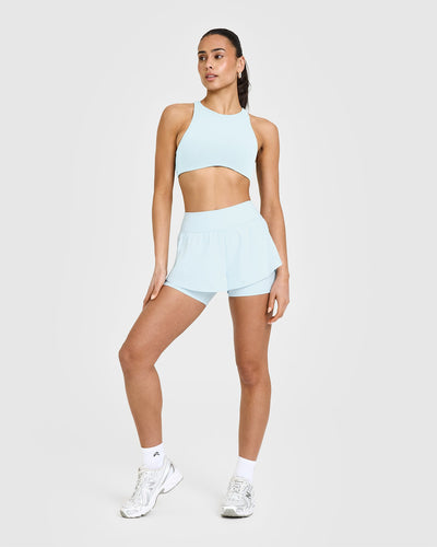 SoftMotion™ High Neck Sports Bra | Cloud Blue