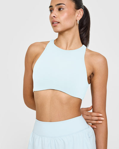 SoftMotion™ High Neck Sports Bra | Cloud Blue