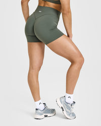 SoftMotion™ Shorts 6" with White Logo | Dark Khaki