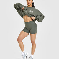 SoftMotion™ Shorts 6" with White Logo | Dark Khaki