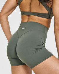 SoftMotion™ Shorts 6" with White Logo | Dark Khaki