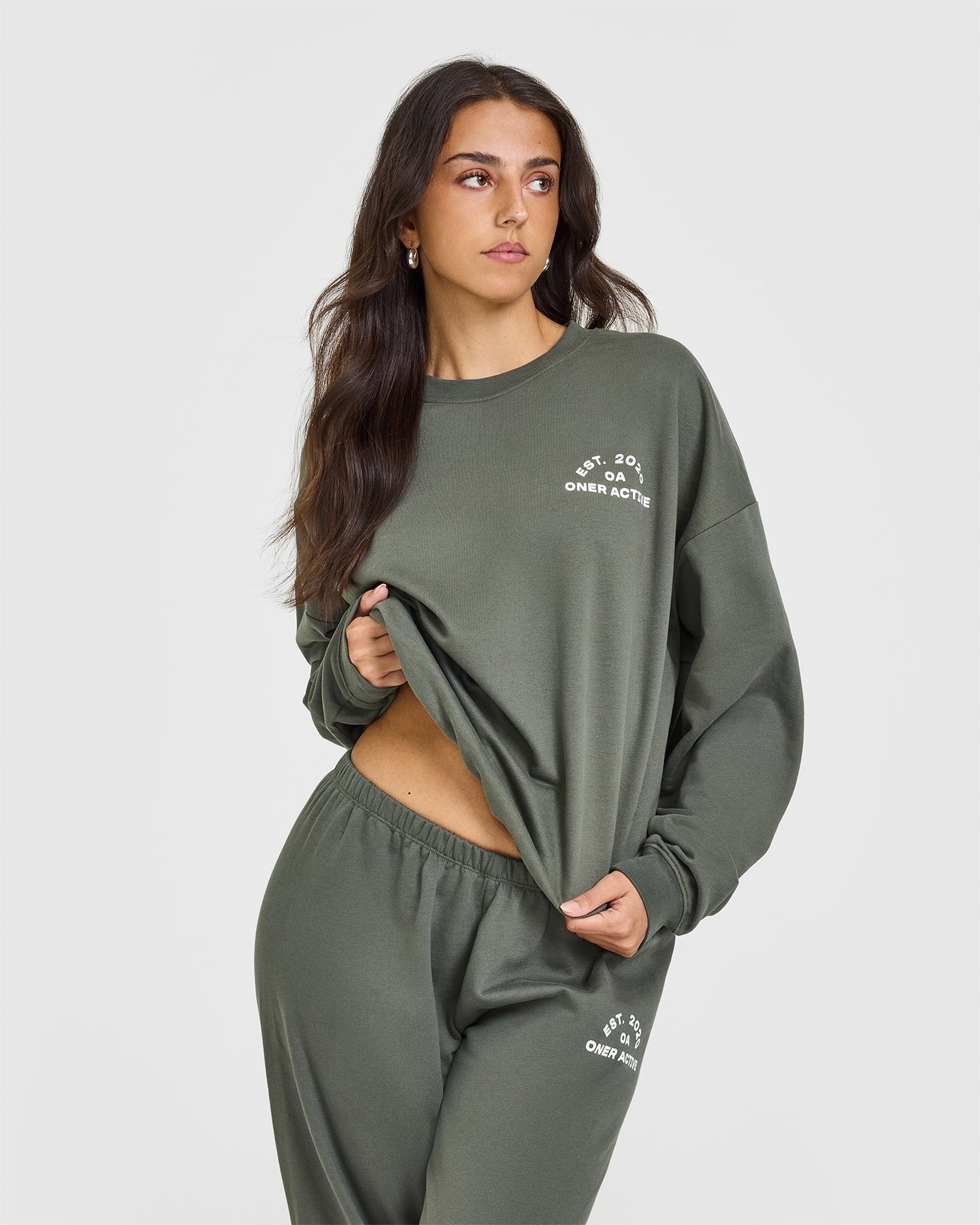 Lightweight Sweatshirt With Graphic | Dark Khaki