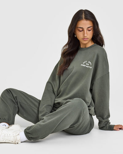 Lightweight Sweatshirt With Graphic | Dark Khaki