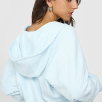 Lightweight Zip Through Hoodie with Graphic | Cloud Blue