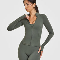 SoftMotion™ Jacket with White Logo | Dark Khaki