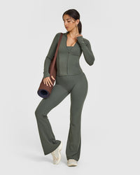 SoftMotion™ Jacket with White Logo | Dark Khaki