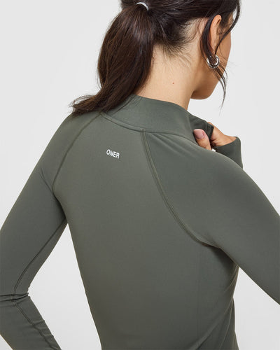 SoftMotion™ Jacket with White Logo | Dark Khaki