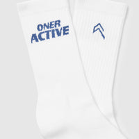 Oner Active Crew Socks 1 Pack | Shadow Blue/White