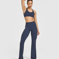 SoftMotion™ Sports Bra with White Logo | True Blue