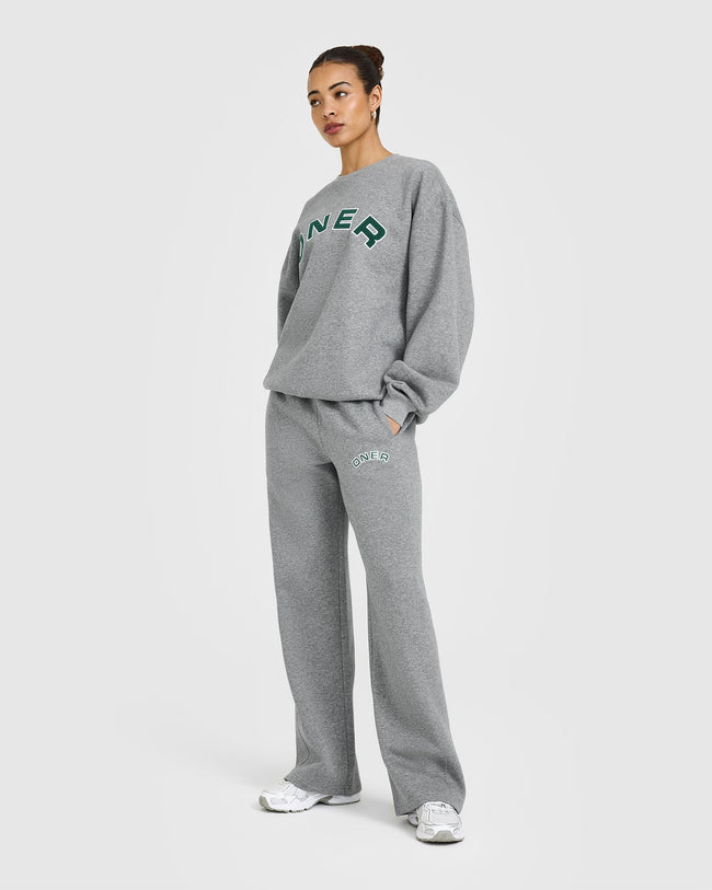 Foundations Straight Leg Jogger with Graphic | Charcoal Marl