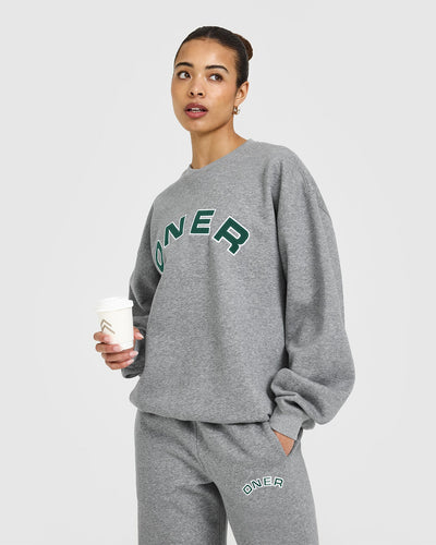 Foundations Straight Leg Jogger with Graphic | Charcoal Marl