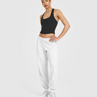 Mellowâ„¢ Rib Square Neck Mid Vest with Built in Bra Shelf | Soft Black