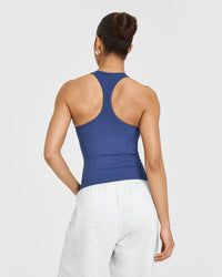 Mellowâ„¢ Rib Scoop Neck Vest with Built in Bra Shelf | Shadow Blue